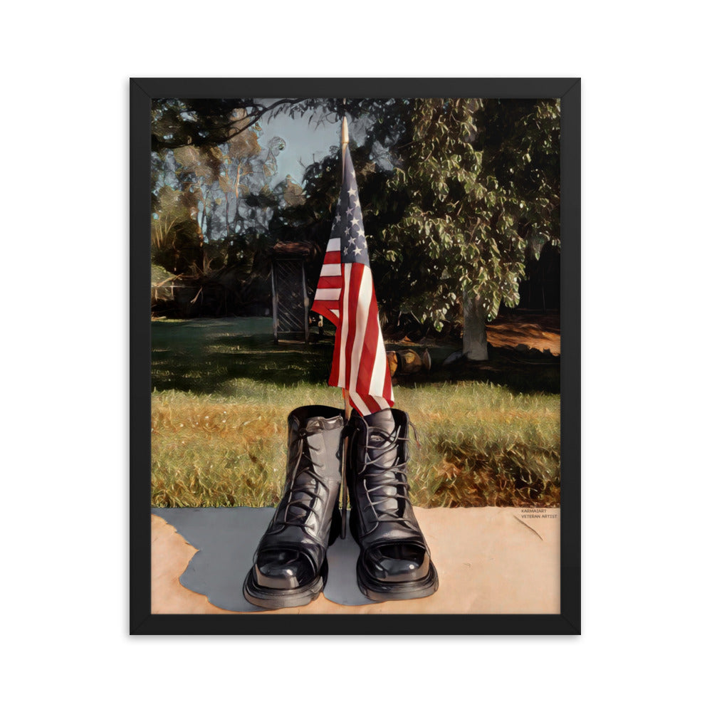 Boots on the Ground Framed photo paper poster