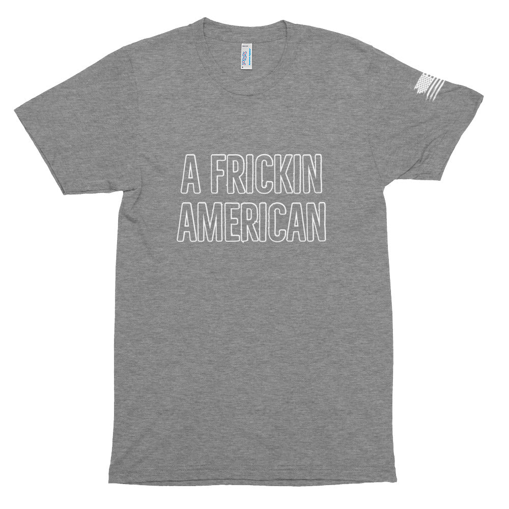 A Frickin American Outline Unisex Tri-Blend Track Shirt